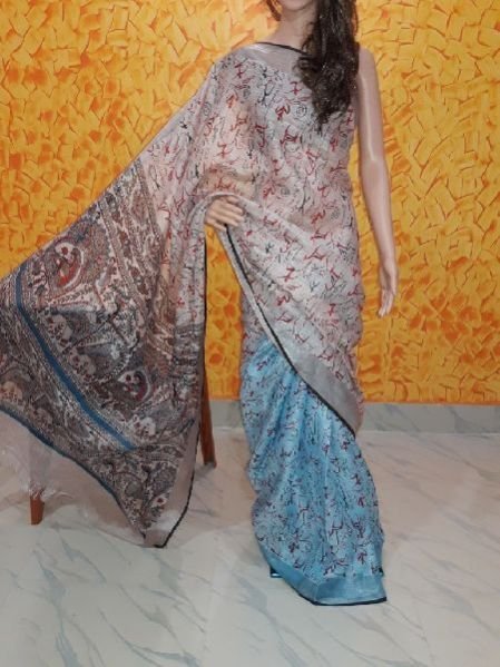Printed Linen Saree 02