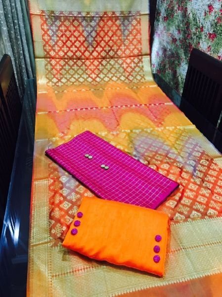 Unstitched Pure Banarasi Dupatta Suit 02