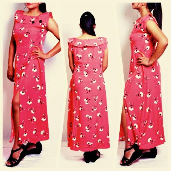 Maxi Dress in Poly Crepe Fabric