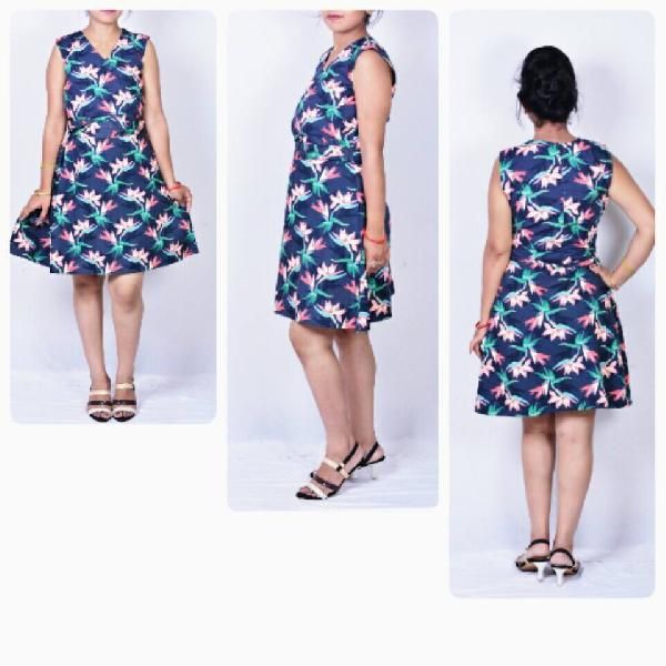 One Piece Dress in Cotton Poplin Fabric