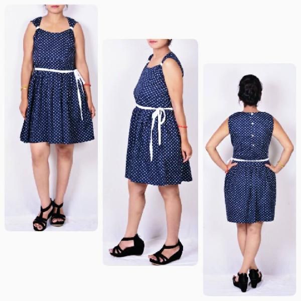 One Piece Dress in Cotton Poplin Fabric