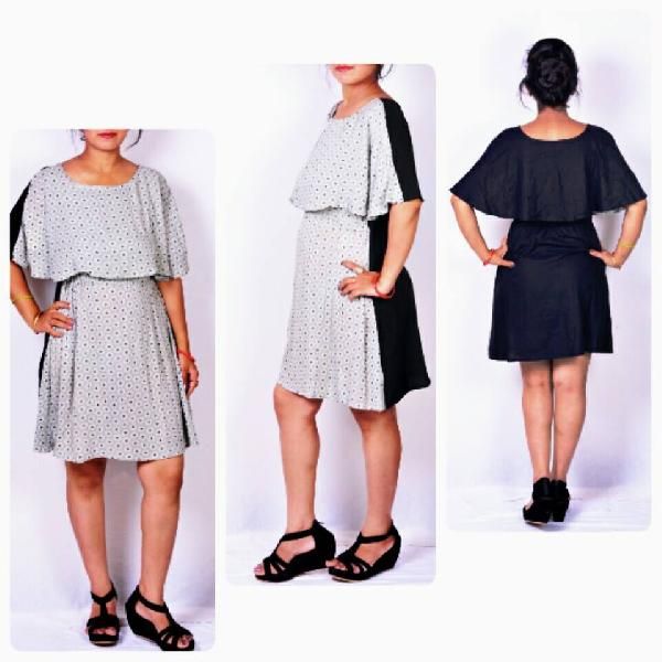 One Piece Dress in Cotton Rayon Fabric