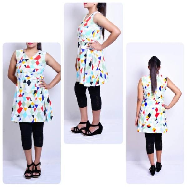 One Piece Dress in Poly Crepe Fabric 03