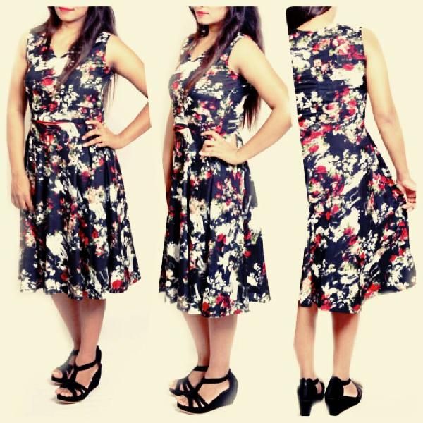 One Piece Dress in Poly Crepe Fabric 04