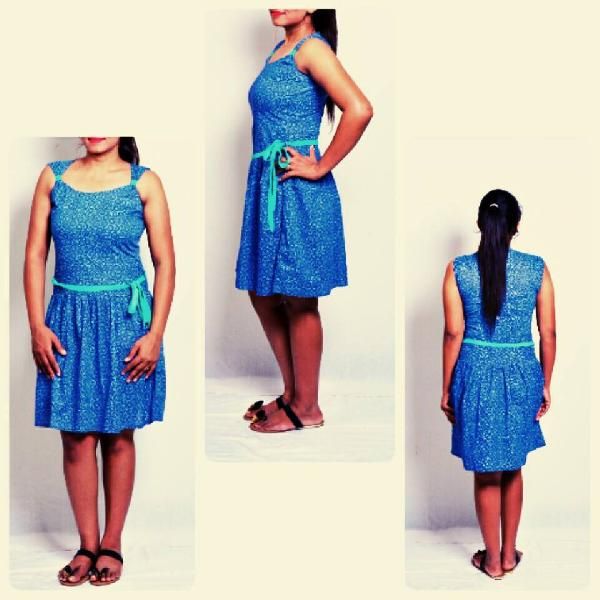 One Piece Dress in Printed Cotton Fabric 01