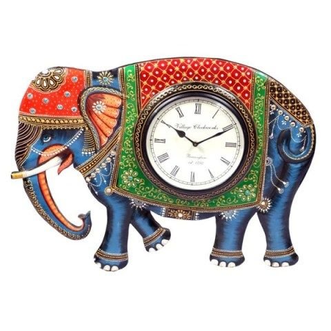 Wooden Elephant Clock