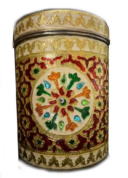 Wooden Meenakari Drum