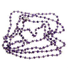 Amethyst Link Beaded Chain Necklace