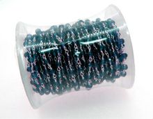 Blue Apatite Gemstone Beaded Link Chain