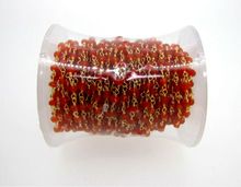 Cornelian Beaded Chain Link Necklace