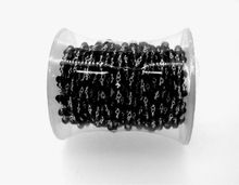 Melanite Garnet Beaded Silver Linked Chain