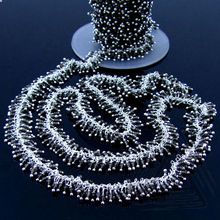 Smoky Quartz Beaded Smooth Round Cluster Chain