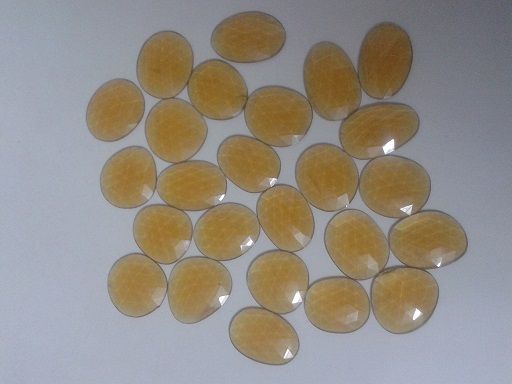 Yellow Chalcedony Oval Flat Gemstones