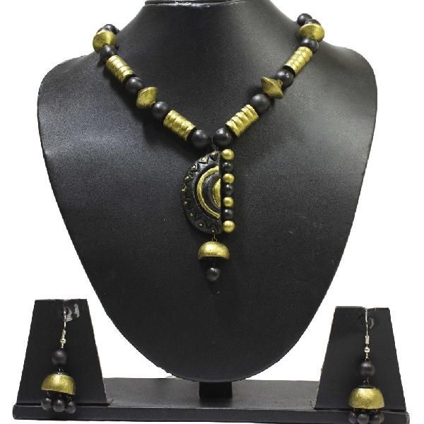 Black and Golden Colour Terracotta jewellery