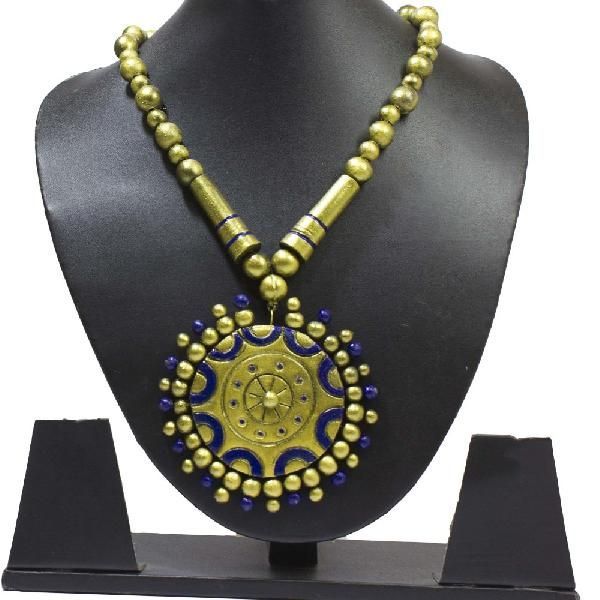 Blue and Golden Colour Terracotta Jewellery