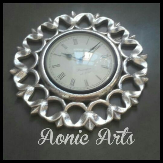 Silver Inlay Wall Clock 01