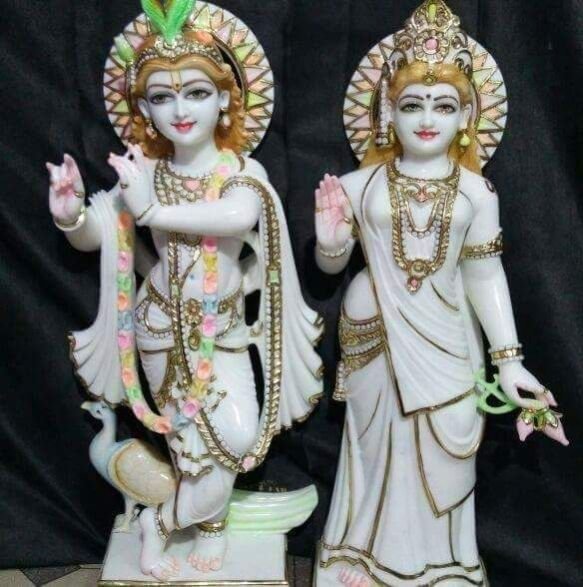 Radha Krishna Marble Statue 01