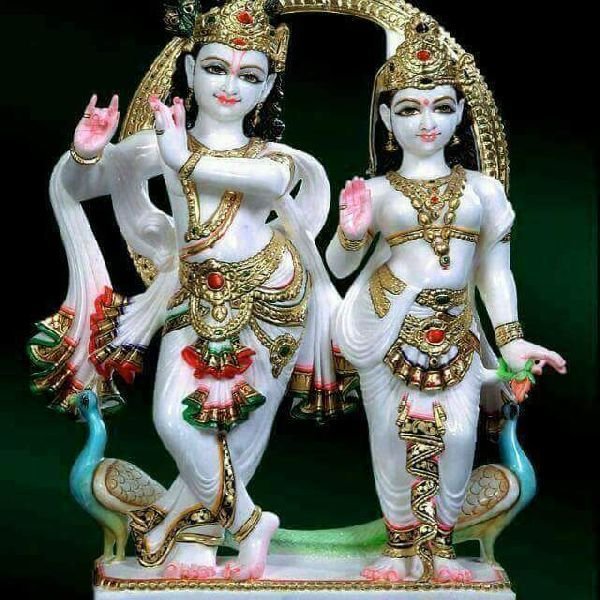 Radha Krishna Marble Statue 02