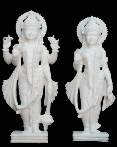 Vishnu Laxmi Marble Statue 02