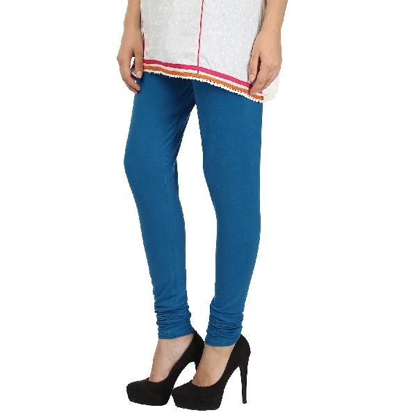 Chick Garb Blue Cotton Lycra Leggings