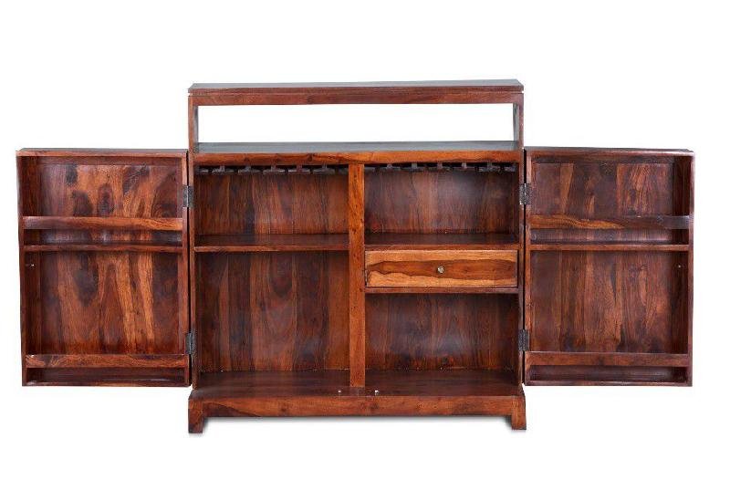 Sheesham Wood Twin Star Bar Cabinet (RHP-BAR-002) 02