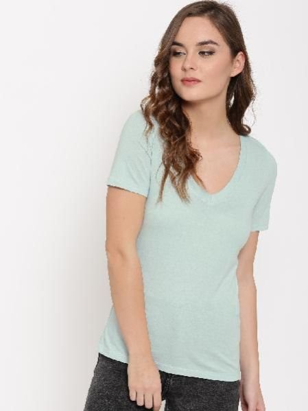 V Neck T-shirt Sky Blue