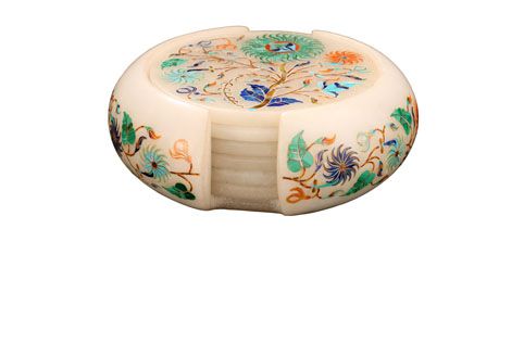 Marble Inlay Tea Coasters 01