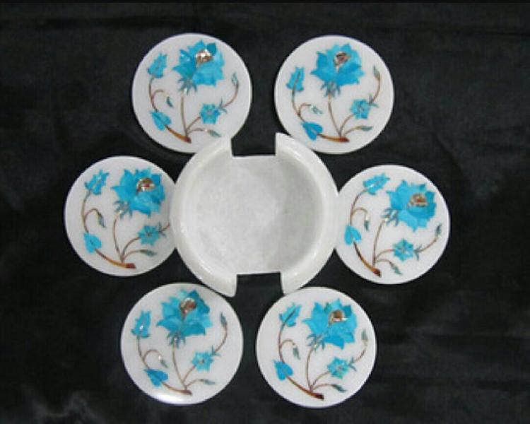 Marble Inlay Tea Coasters 12