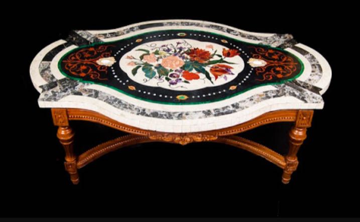 Oval Marble Inlay Table Top 01