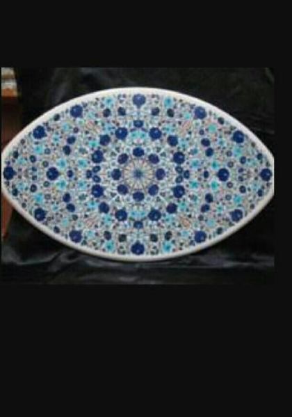 Oval Marble Inlay Table Top 04