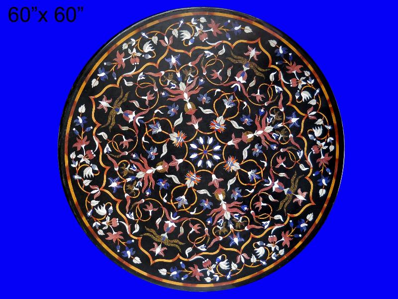 Round Marble Inlay Table Top 04