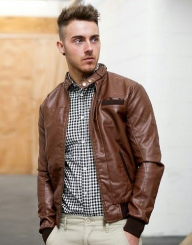 Mens Brown Leather Jacket 03