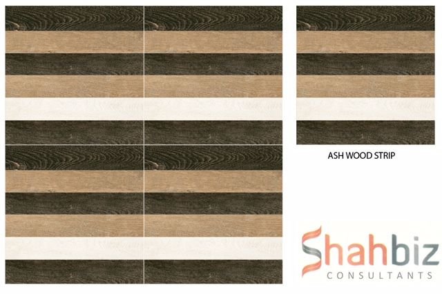 Ash Wood Strip Punch Series Floor Tiles
