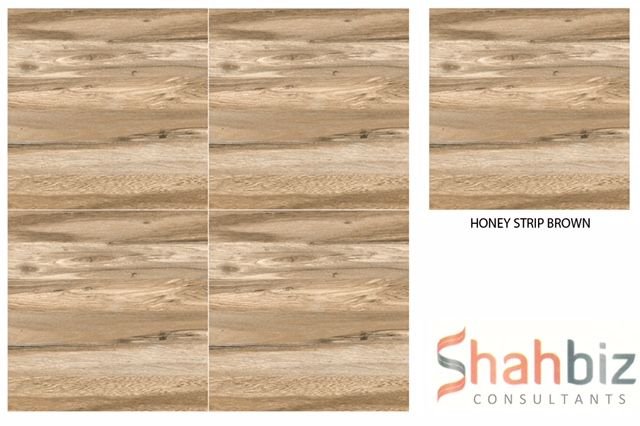Honey Strip Brown Strip Punch Series Floor Tiles