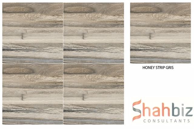 Honey Strip Gris Strip Punch Series Floor Tiles