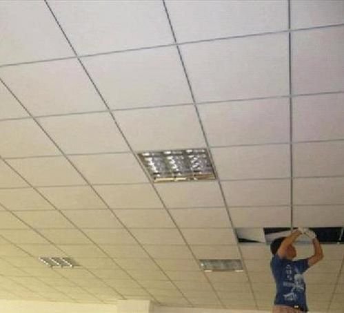 Mineral Fiber Tiles grid Ceiling Work 06