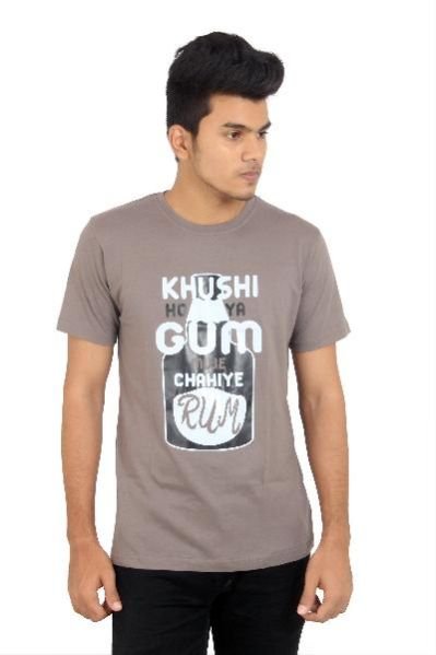 Mens Round Neck Half Sleeve T-Shirt 04