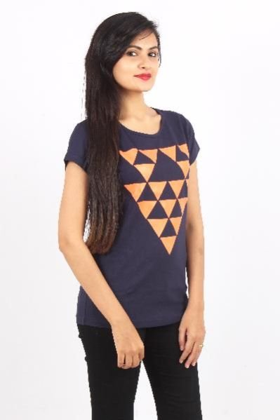 Ladies Round Neck Half Sleeve T-Shirt 03