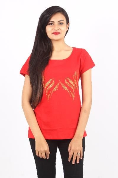 Ladies Round Neck Half Sleeve T-Shirt 04