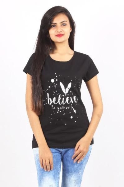 Ladies Round Neck Half Sleeve T-Shirt 06