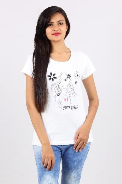 Ladies Round Neck Half Sleeve T-Shirt 10