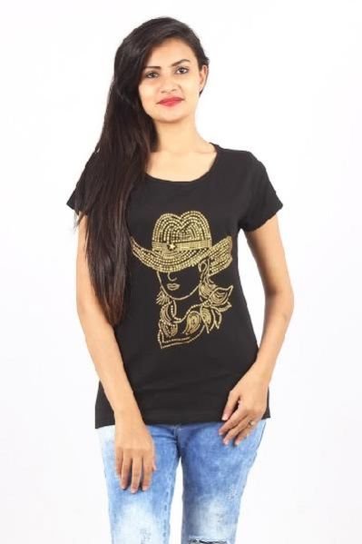 Ladies Round Neck Half Sleeve T-Shirts 19