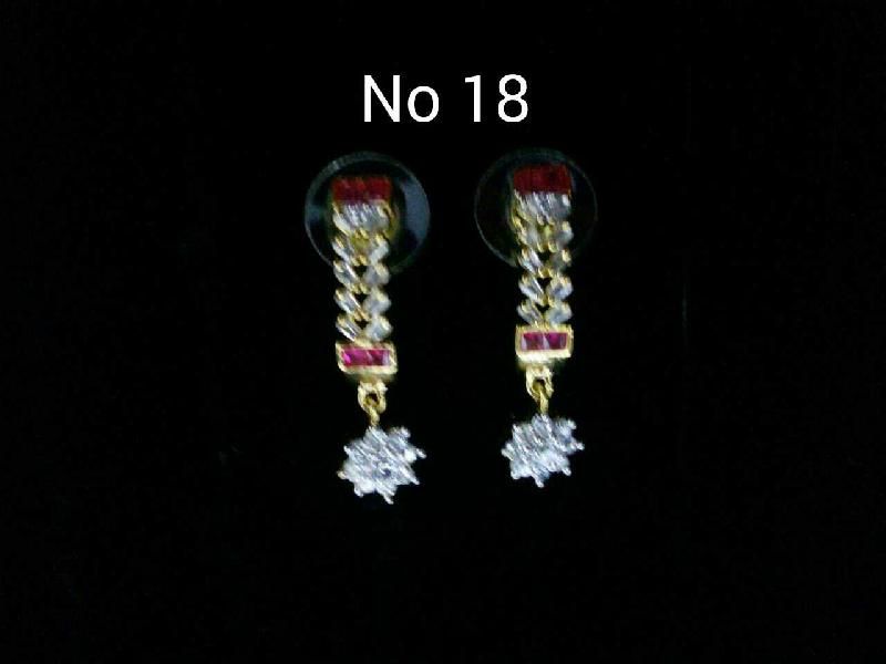 Brass American Diamond Bali Earrings (No. 18)