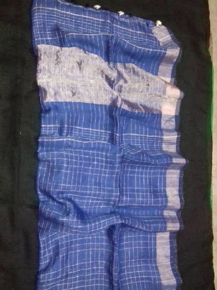 Linen Sarees With Zari Border Blouse 05