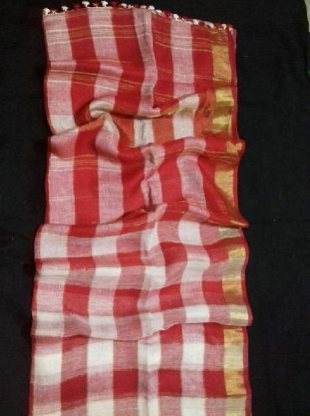 Linen Sarees With Zari Border Blouse 06