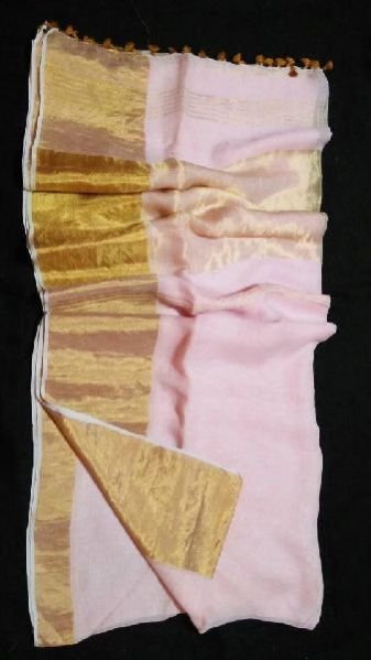 Linen Sarees With Zari Border Blouse 07