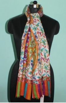 Printed Wool Silk Stole 02