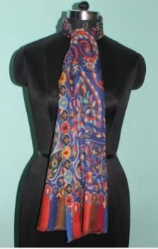 Printed Wool Silk Stole 04