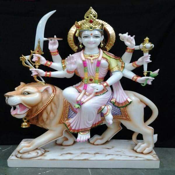 White Marble Durga Maa Statue 01
