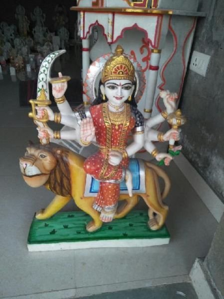 White Marble Durga Maa Statue 02